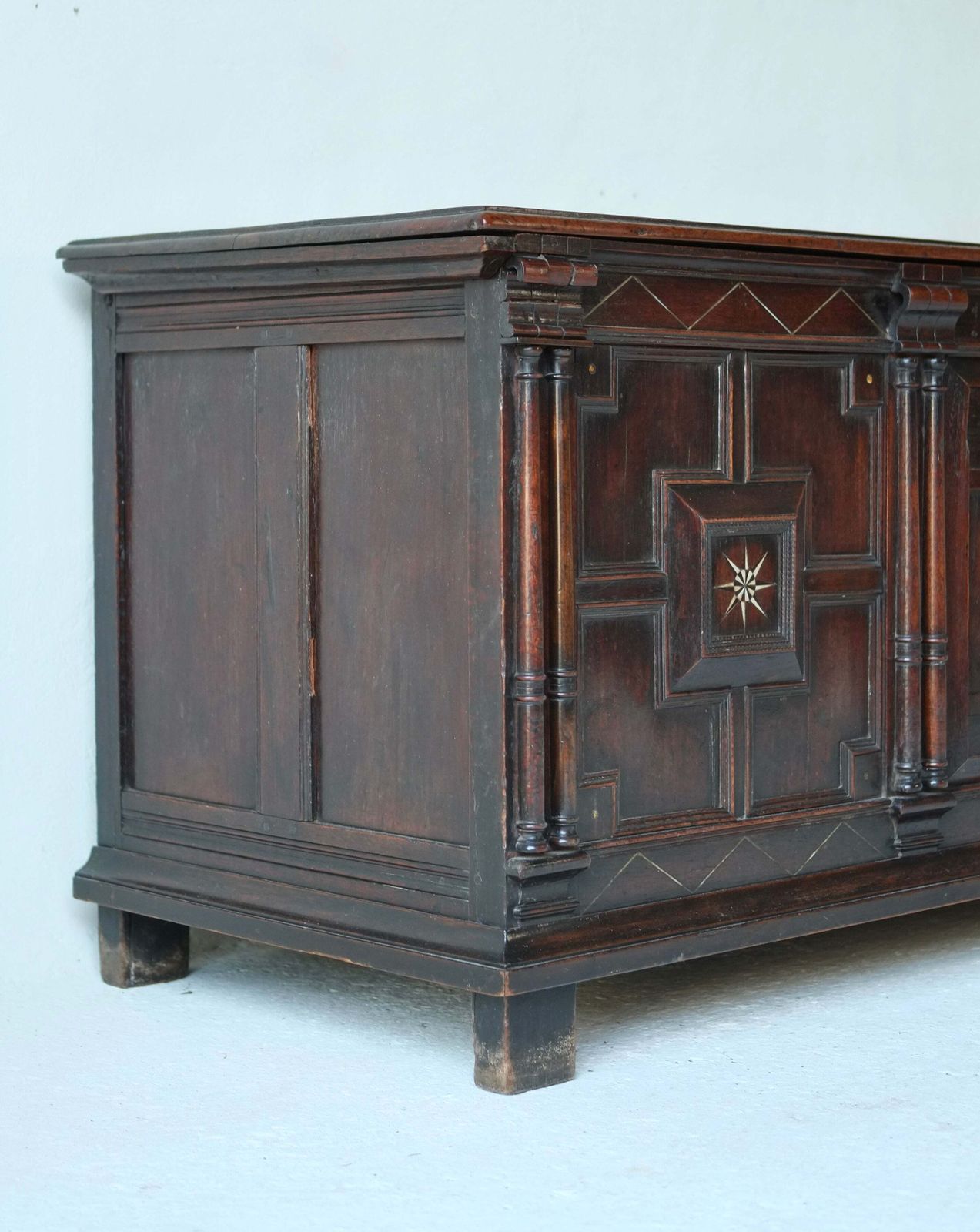 Furniture Charles II Anglo Dutch Coffer, 1600s photo