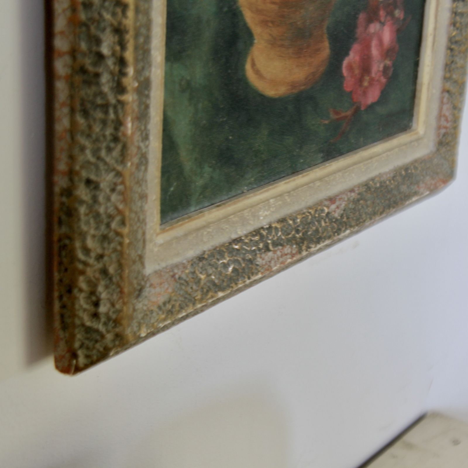 Antique French Floral Still Life Painting photo vintage