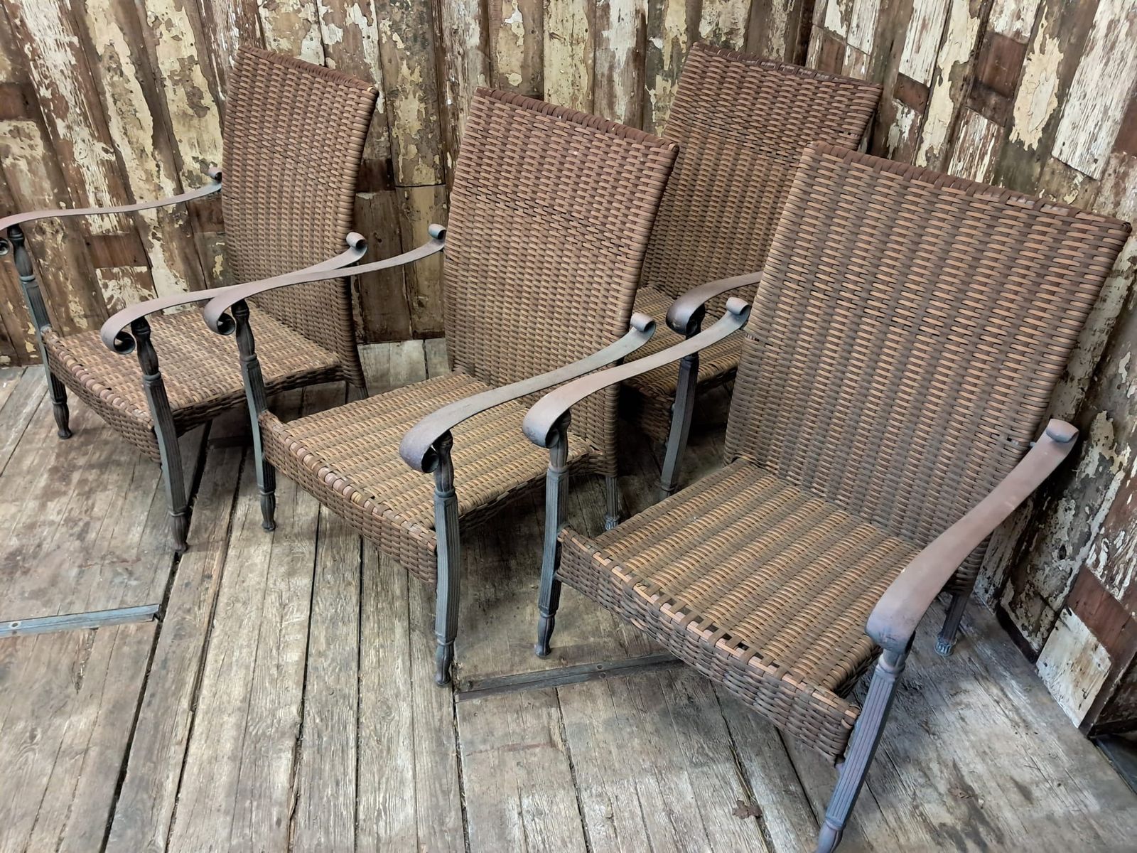Set Of Four Rattan Garden Armchairs photo Garden Furniture