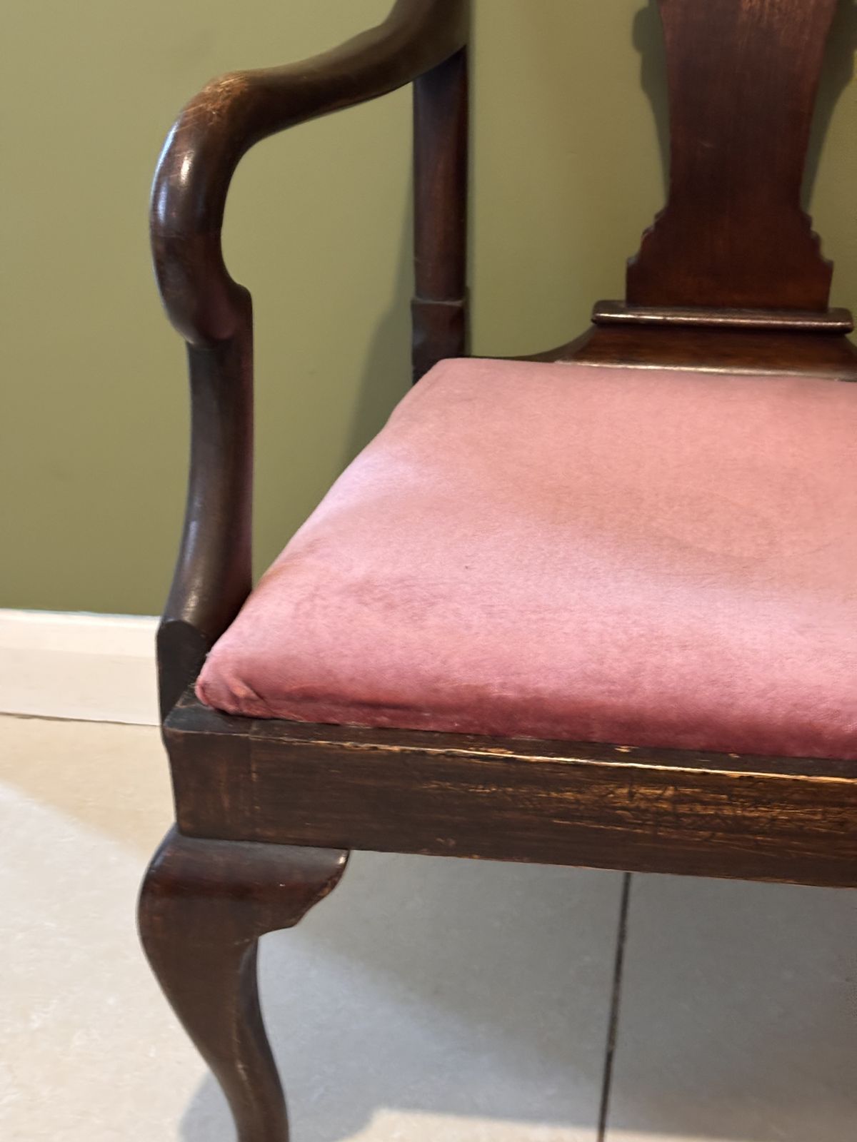 Queen Ann Revival Mahogany Nursery Chair photo Furniture