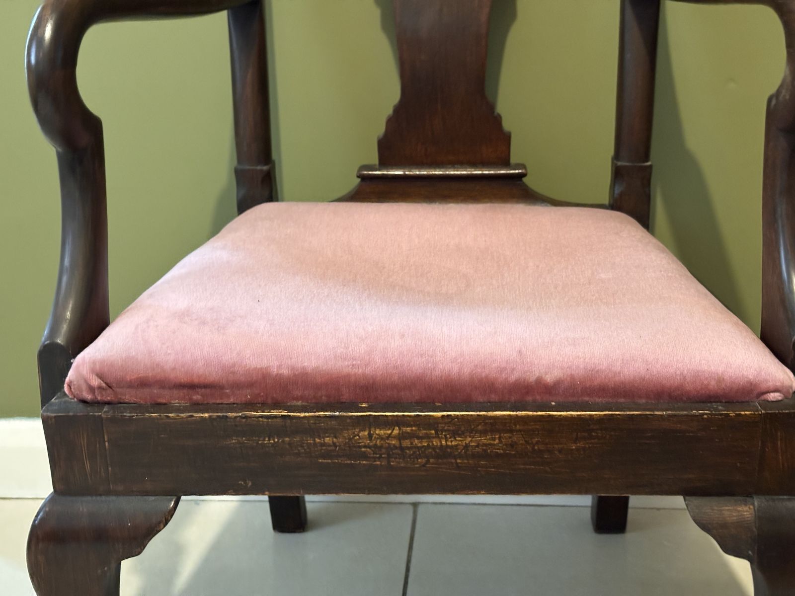 Queen Ann Revival Mahogany Nursery Chair photo 135.0