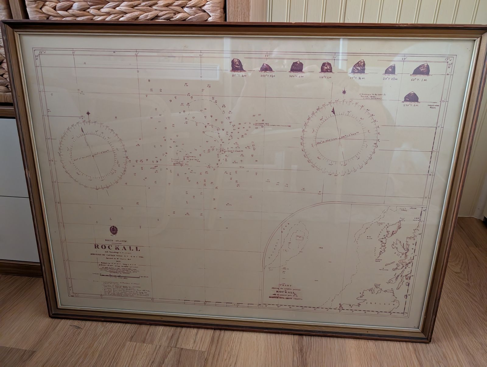 Vintage Navigational Chart Of Rockall 1970s 70s Nautical Wall Art Shipping Forecast photo 80.0