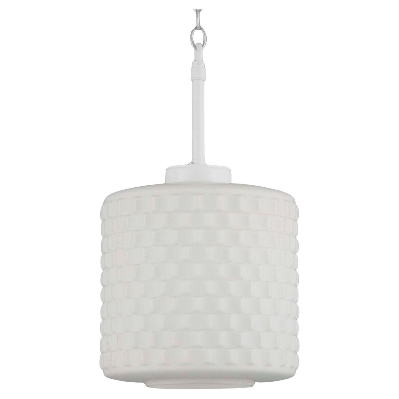 Mid Century Czechoslovakian Textured Opaline Glass Pendant Light, 1960s