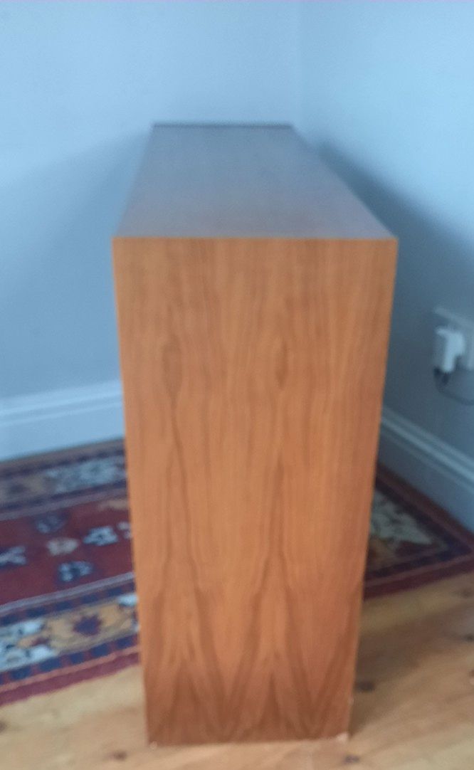 Vintage Beaver Tapley Style Teak Veneer Mid Century Open Bookcase Adjustable photo vintage