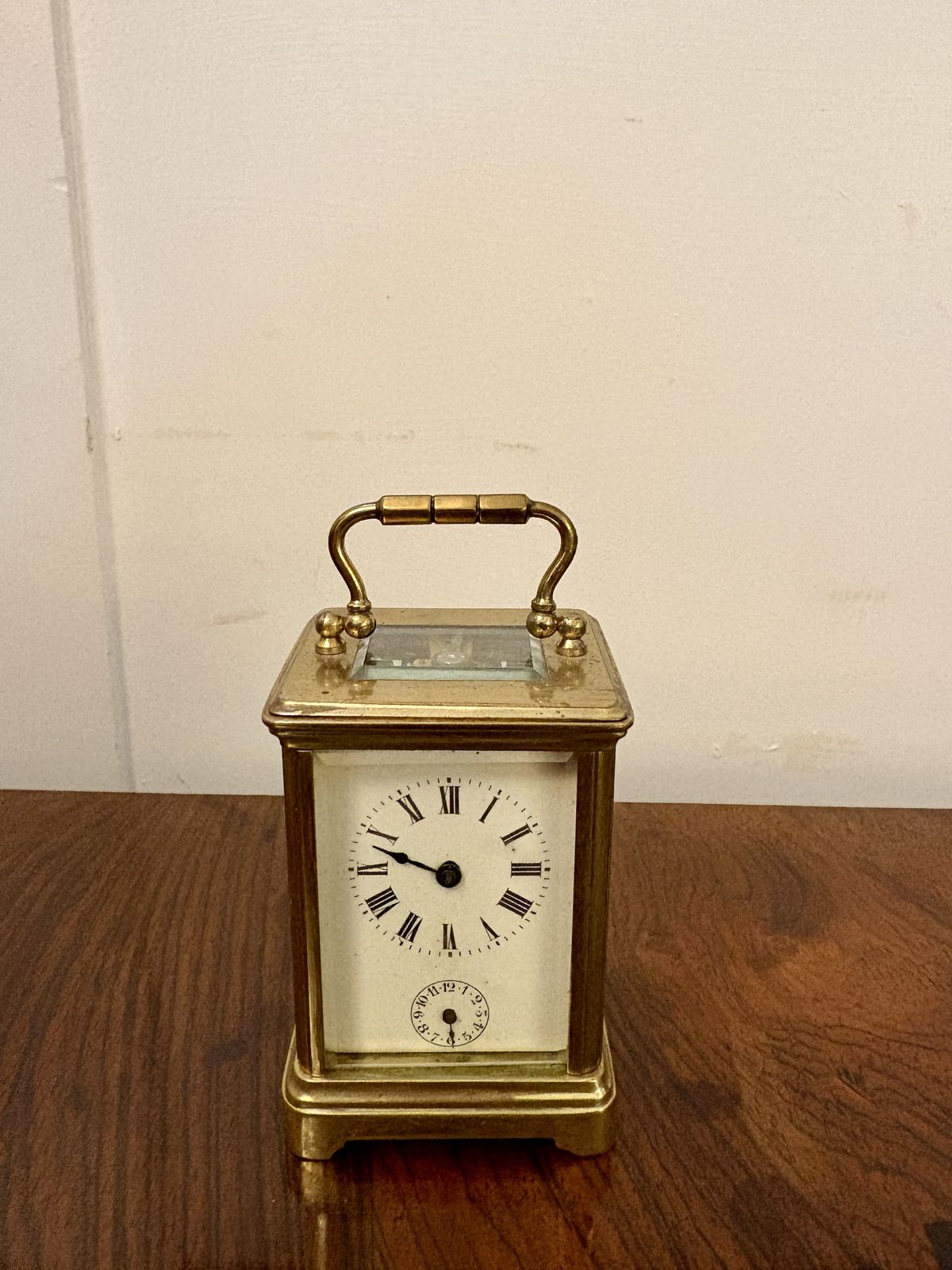Antique 19th Century Miniature Brass Carriage Clock With Alarm photo furniture