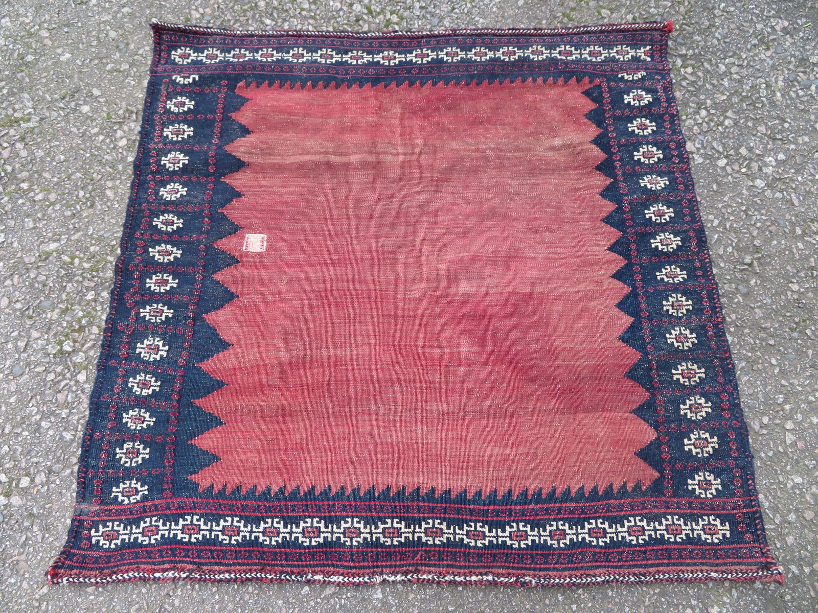 Antique Asian Dining Or Bread Sofreh Rug. 112cm X 115cm.