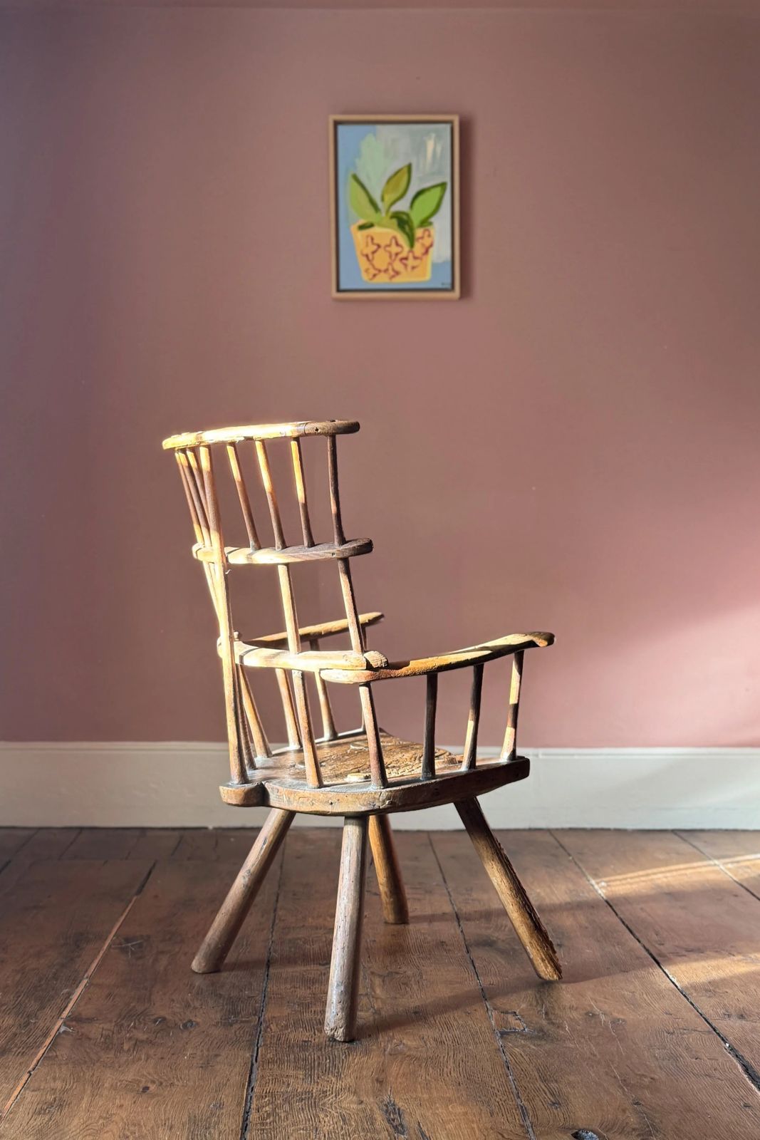 A Rare 18th Century Triple Comb Back Stick Chair photo 4500.0