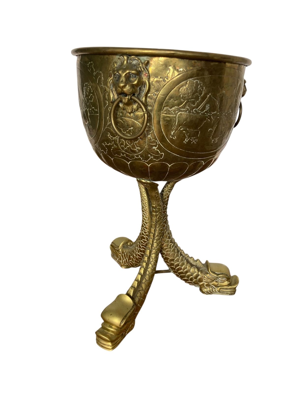 An Antique Brass Jardinière Or Decorative Planter photo furniture