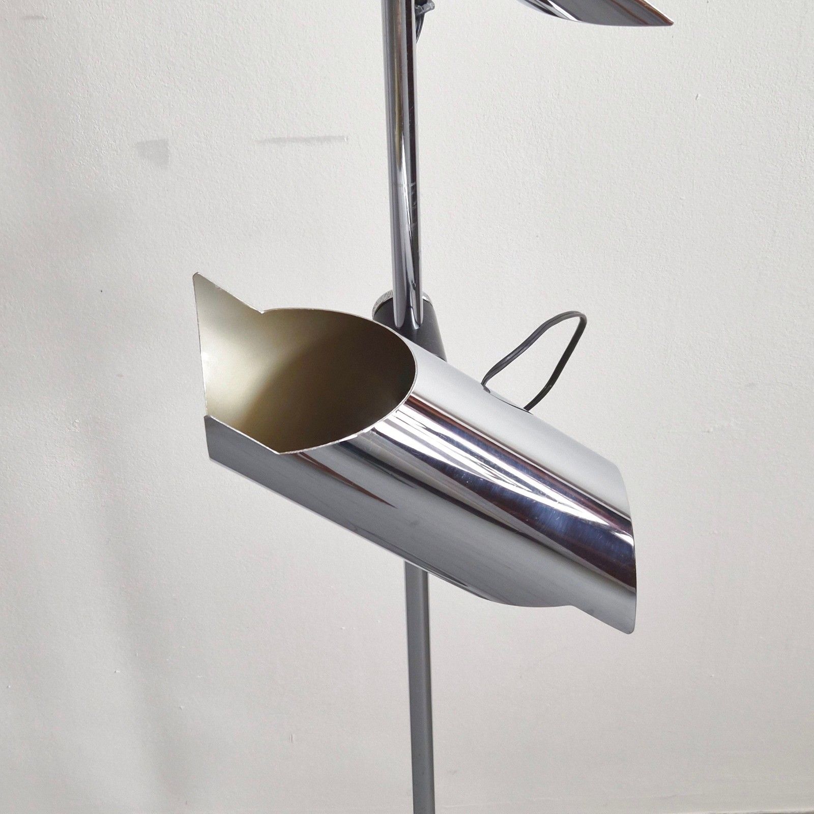 Vintage 1970s Space Age Adjustable Chrome Steel Floor Lamp 70s 1970s Retro photo 598.0
