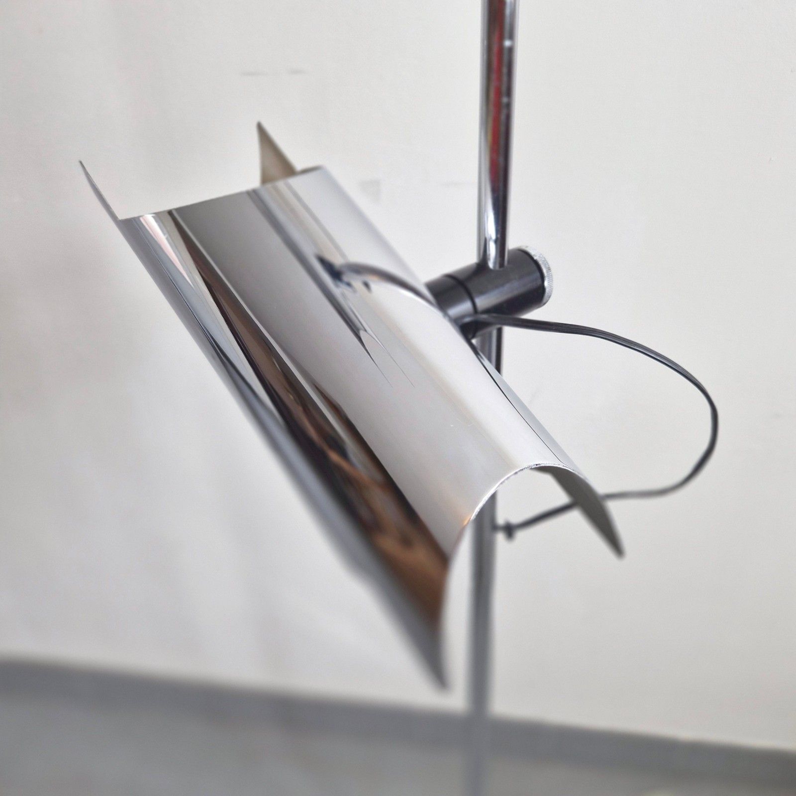 Vintage 1970s Space Age Adjustable Chrome Steel Floor Lamp 70s 1970s Retro photo vintage
