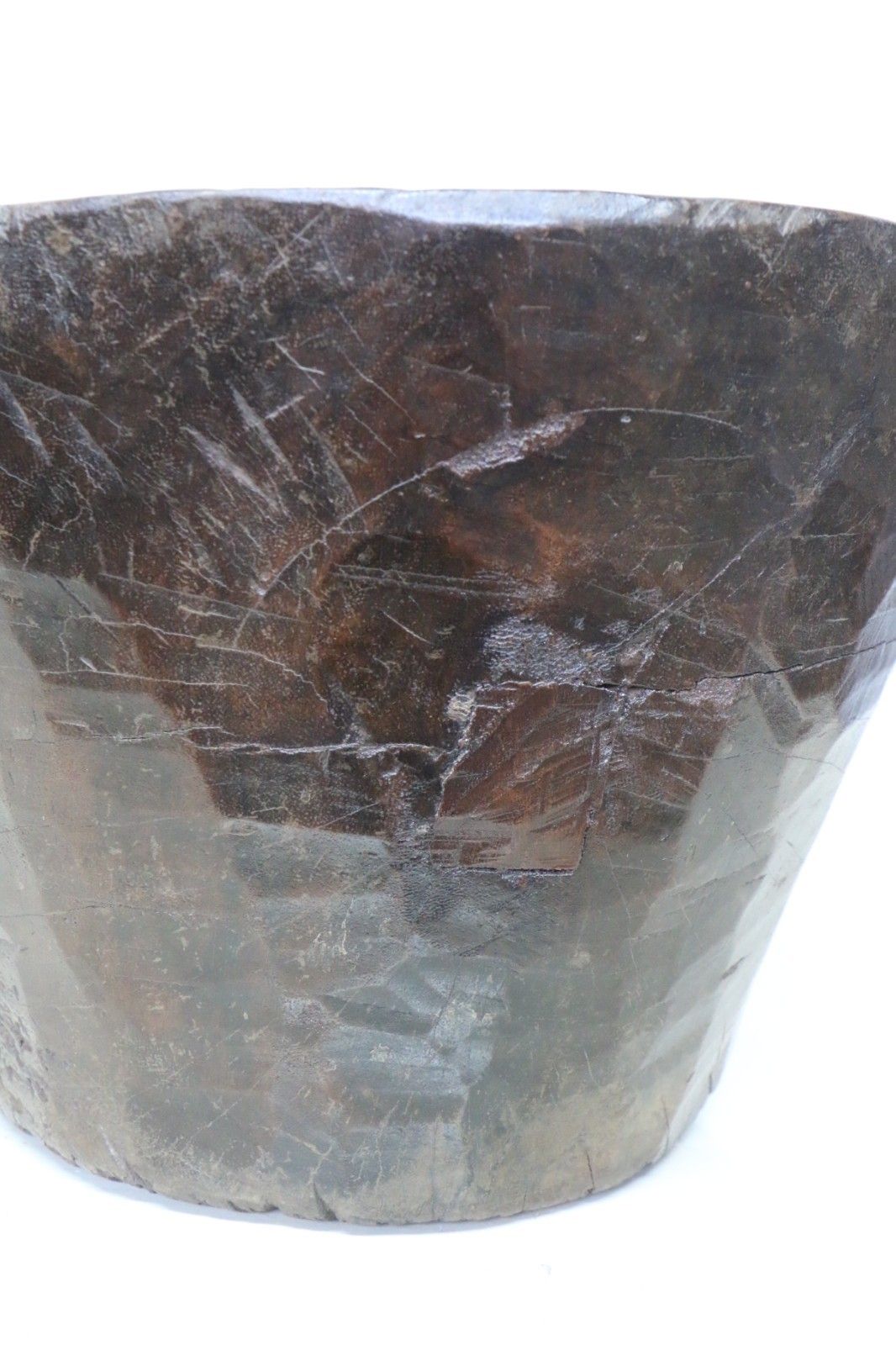 photo for sale Large Antique African Food Bowl Grain Grinding Mortar Carved Wood Early 20th C.