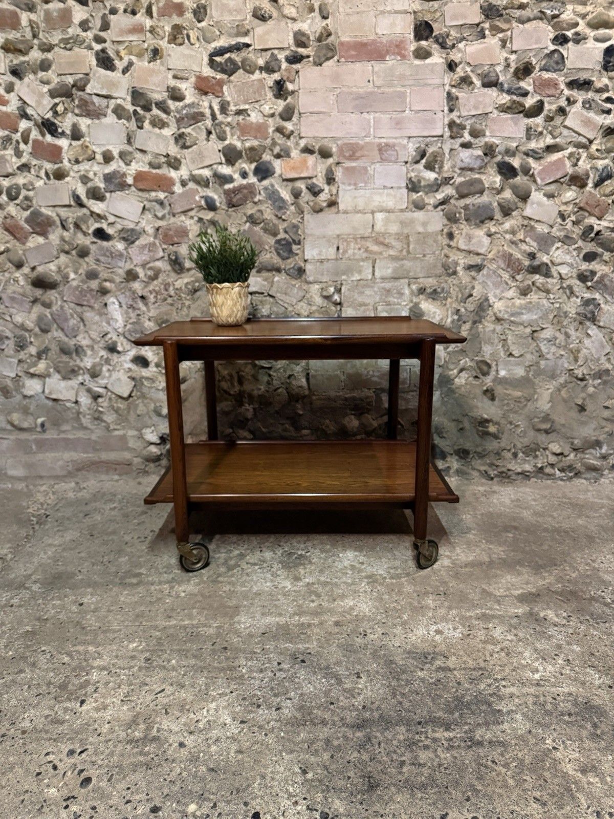 🚛 Vintage Mid Century Danish Rosewood Drinks / Cocktail Cart / Tea Trolly photo furniture