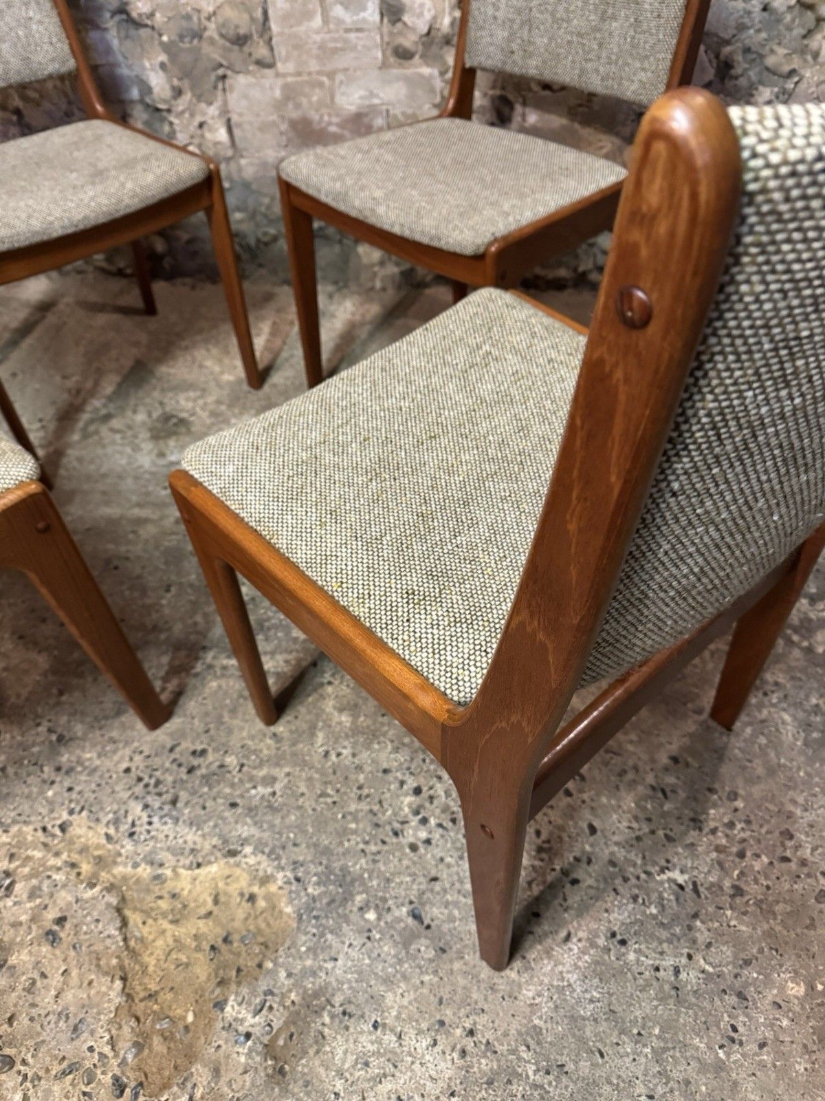 photo buy 🚛 Vintage Mid Century Set Of 4 Johannes Andersen Danish Teak Dining Chairs