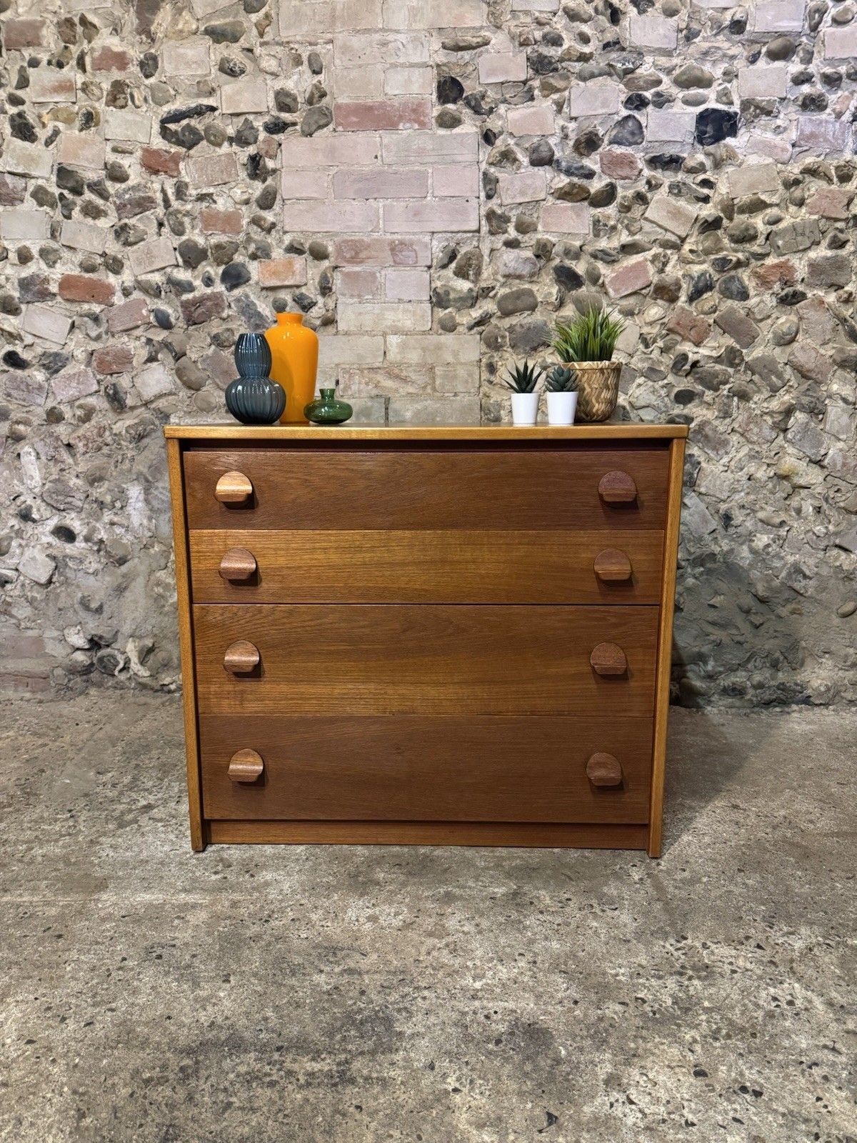 🚛 Vintage Mid Century Teak Chest Of Drawers Danish Scandinavian Design / Stag