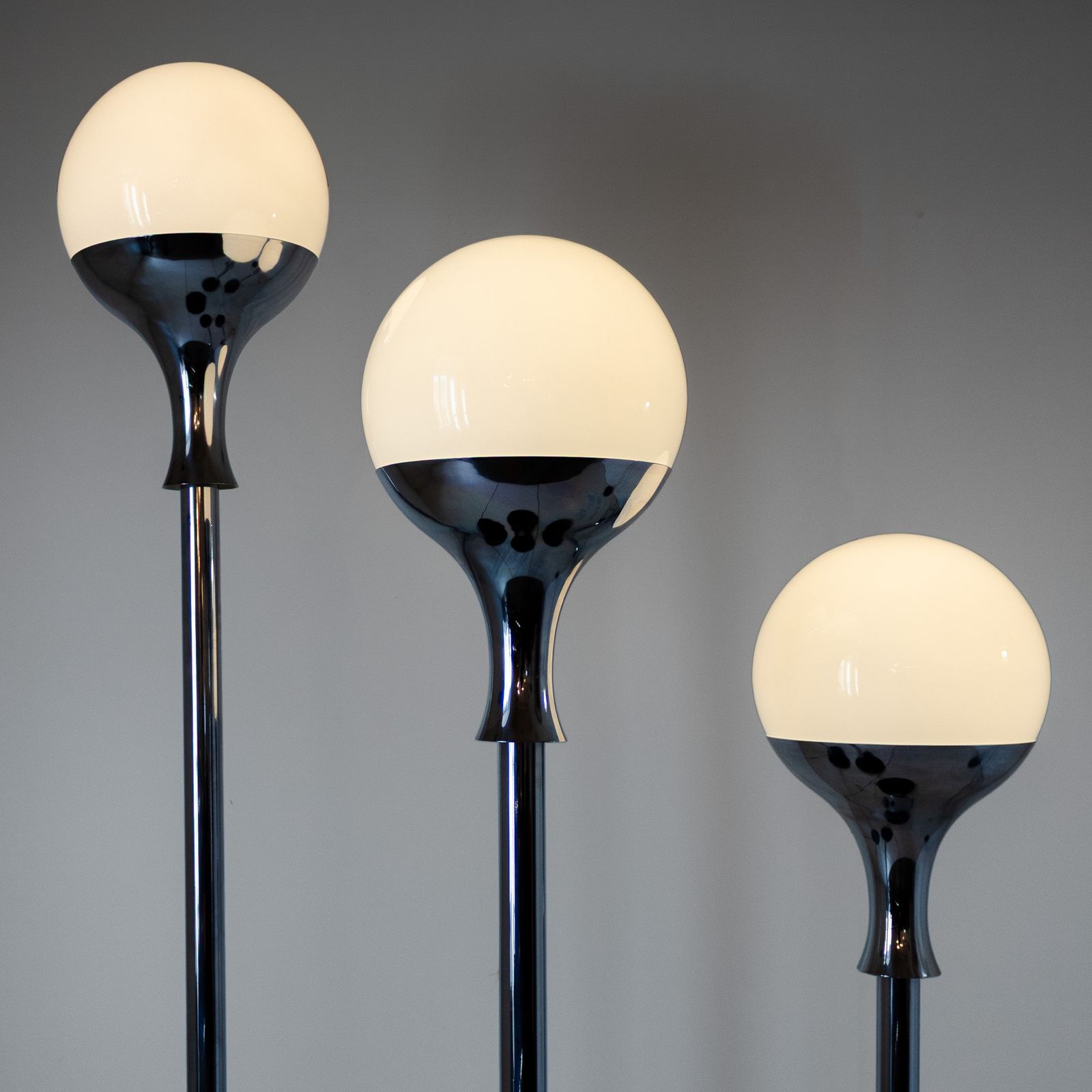 Set Of Three Vintage Floor Lamps, Italian Design In The Style Of Artemide, 1970s photo buy