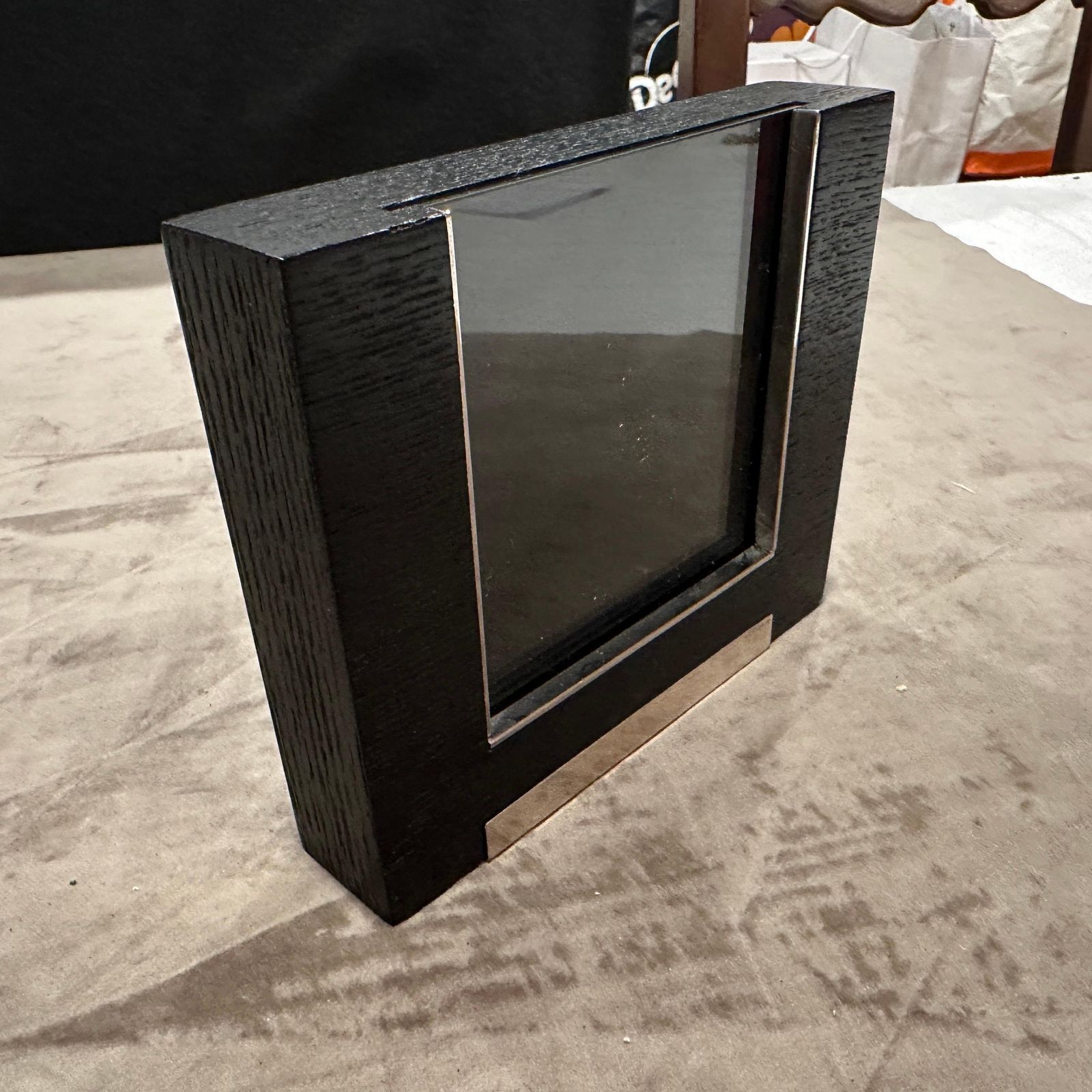 1980s Modern Sterling Silver And Ebonized Wood Picture Frame By Silvan photo 270.0