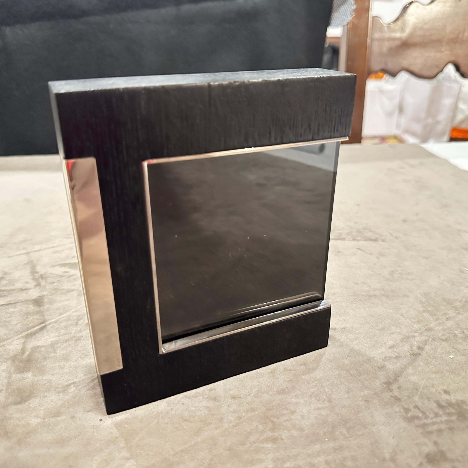 Home Decor 1980s Modern Sterling Silver And Ebonized Wood Picture Frame By Silvan photo