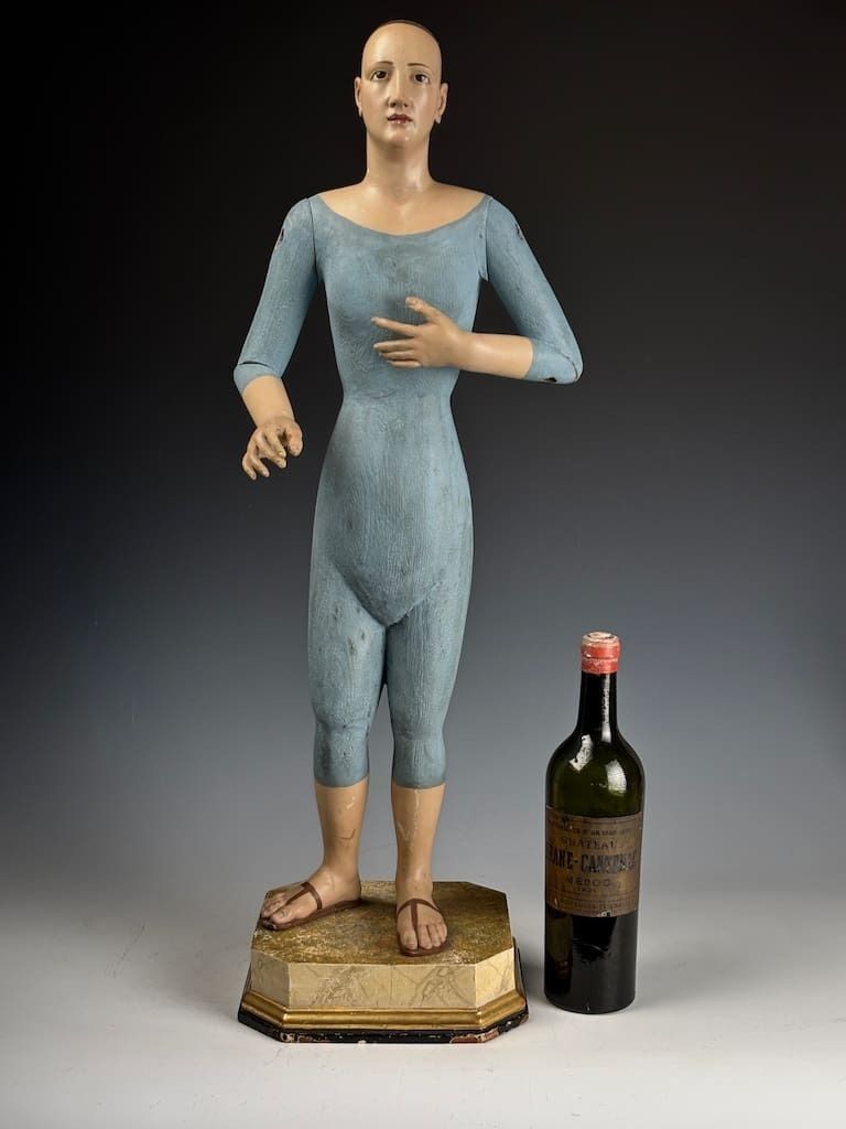 Mid 18th Century Italian Polychrome & Gesso Santos Figure (Female Saint) photo for sale