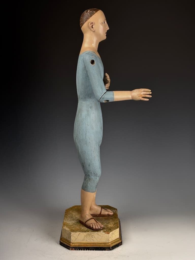 Mid 18th Century Italian Polychrome & Gesso Santos Figure (Female Saint) photo vinterior