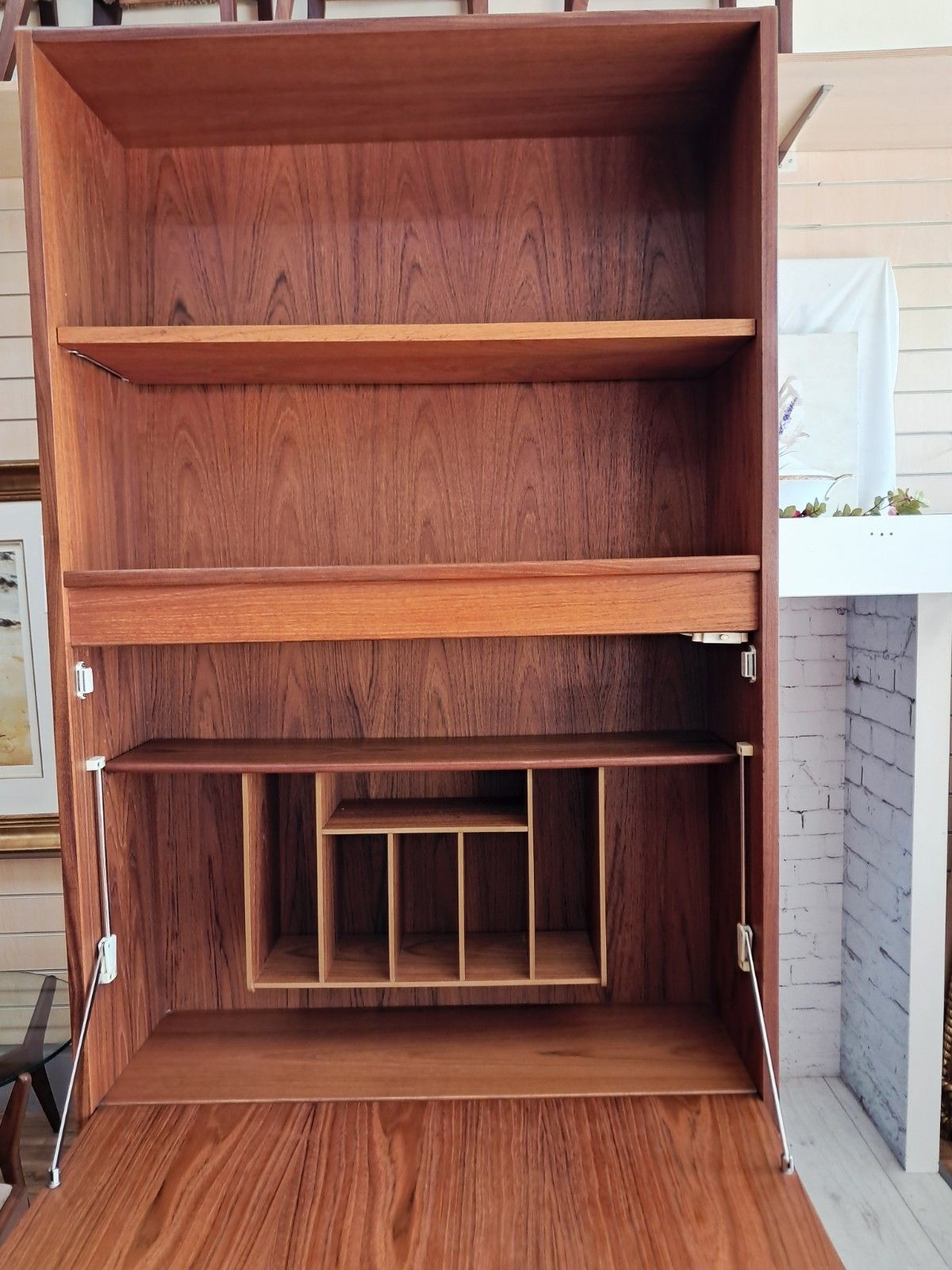 Furniture G Plan Fresco Teak Bureau Desk: Mid Century Cocktail Cabinet Workstation 1970's photo
