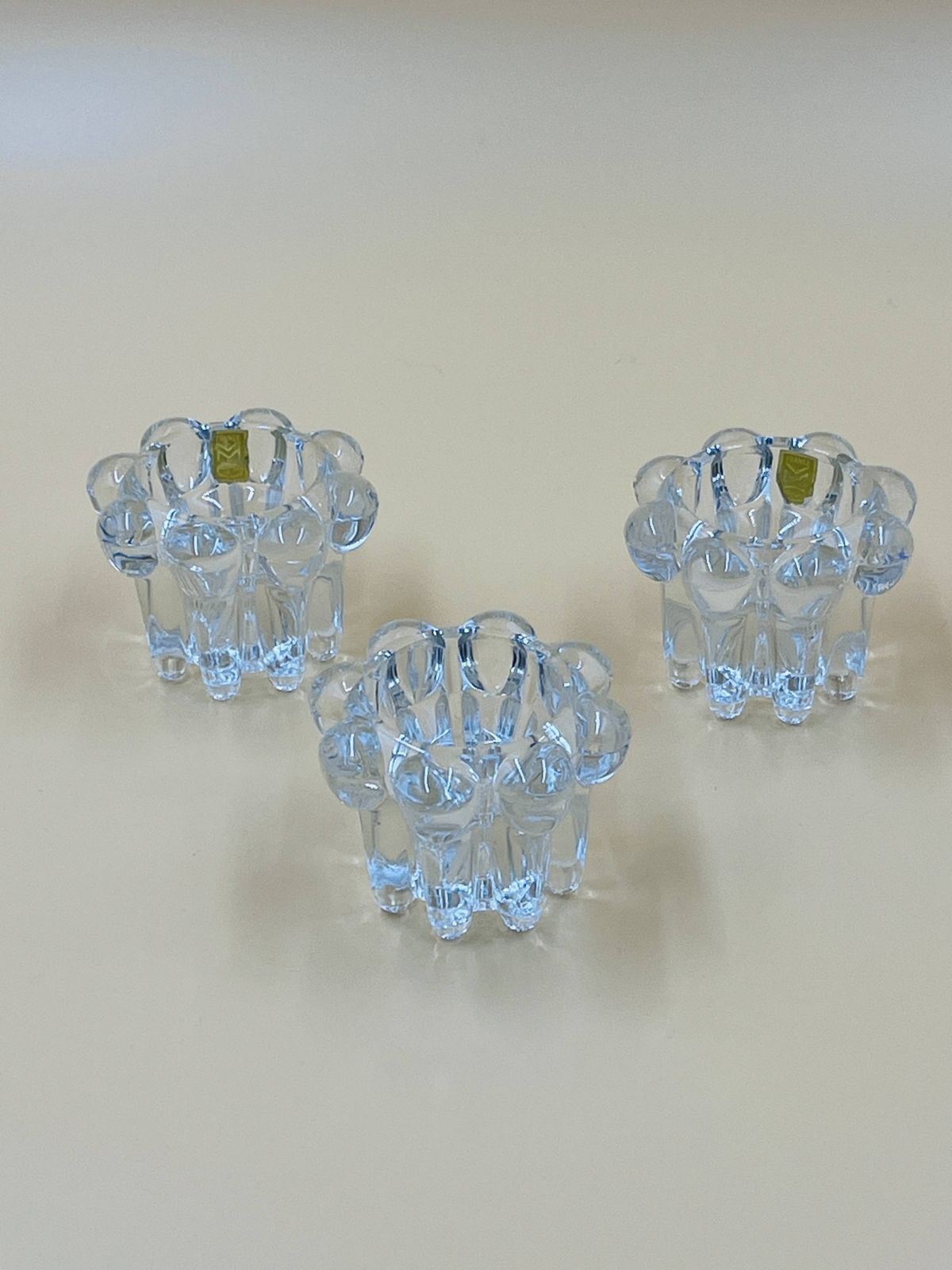 Set Of 3 Vintage Glass Candle Holders – Glassware From Reims photo furniture