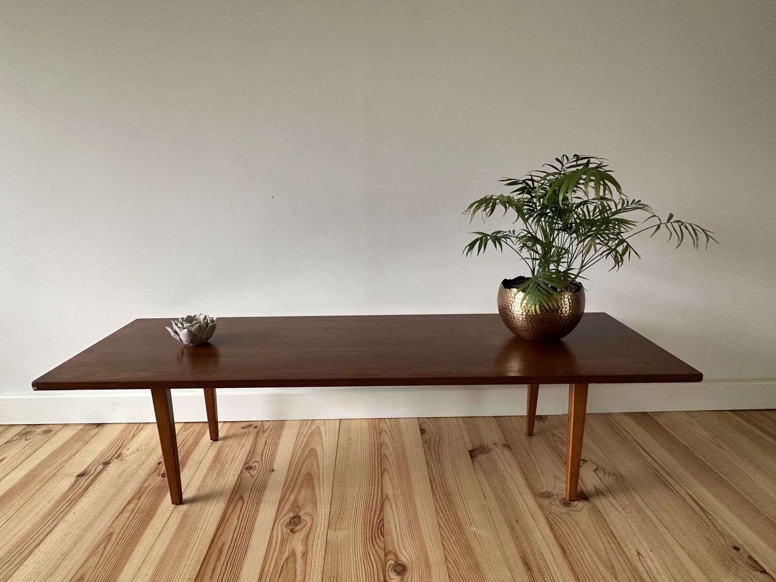 Mid Century Teak Coffee Table 1960's Tapered Legs
