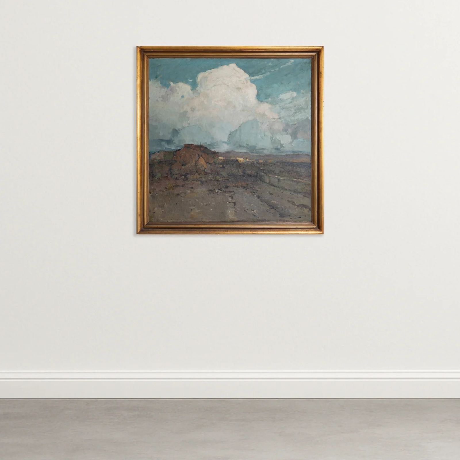 Catalan Landscape With Sky By Andreu Bosch I Canals (C.1920s) photo furniture
