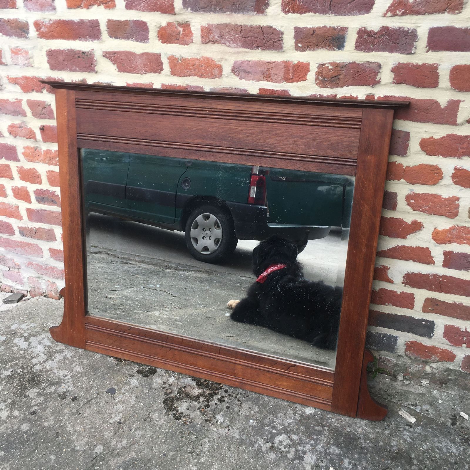 Houten Spiegel Met Geslepen Rand photo buy