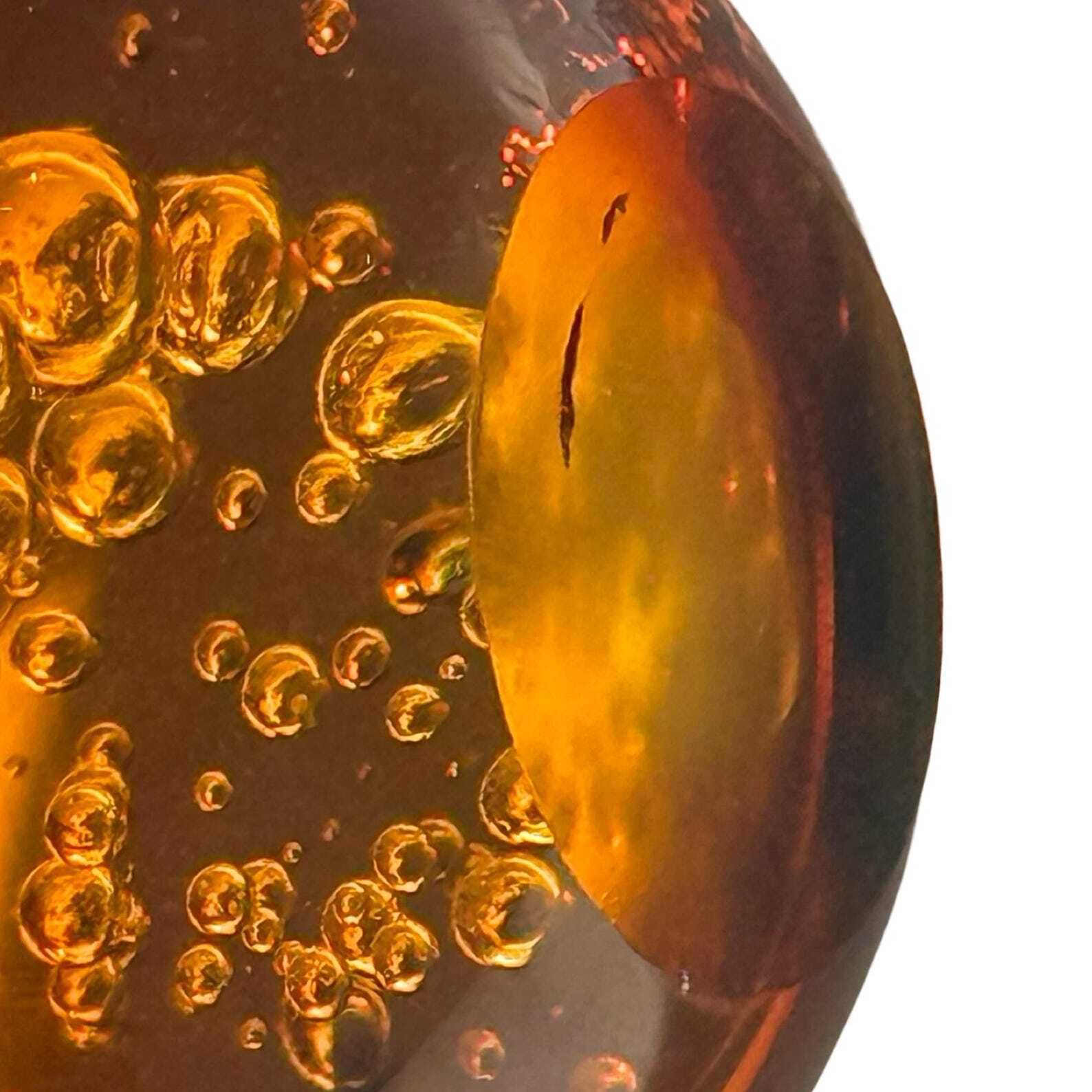 Handmade   Orange / Dark Amber   Paperweight / Paperweight   Trapped Air Bubbles   Large photo 162.0