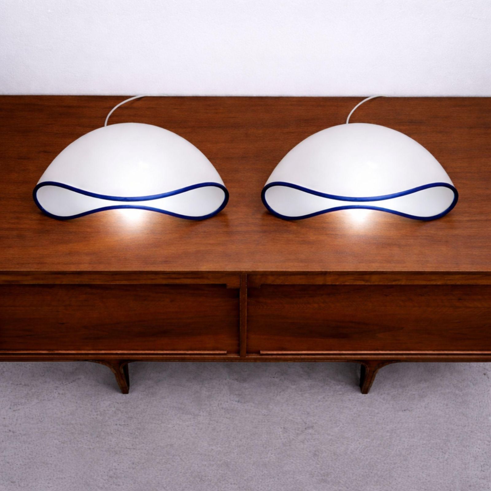 Pair Murano Glass Table Lamps By Vistosi, Italy, 1970s photo Lighting