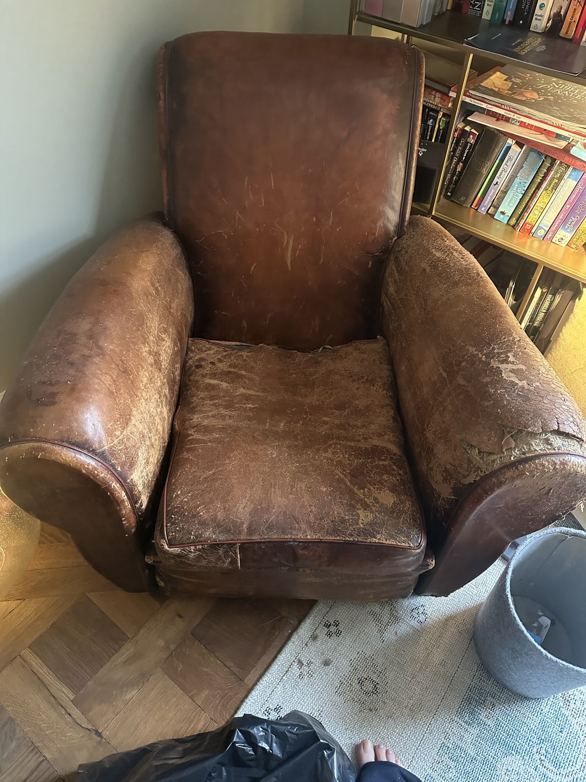 French Art Deco Faux Leather Club Chair photo furniture