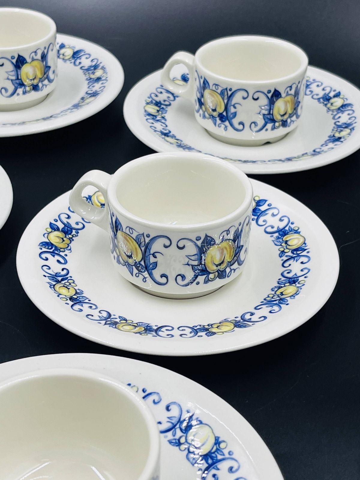 Cadiz – 6 Espressokopjes & Schoteltjes En Melkkannetje – Villeroy & Boch photo vintage