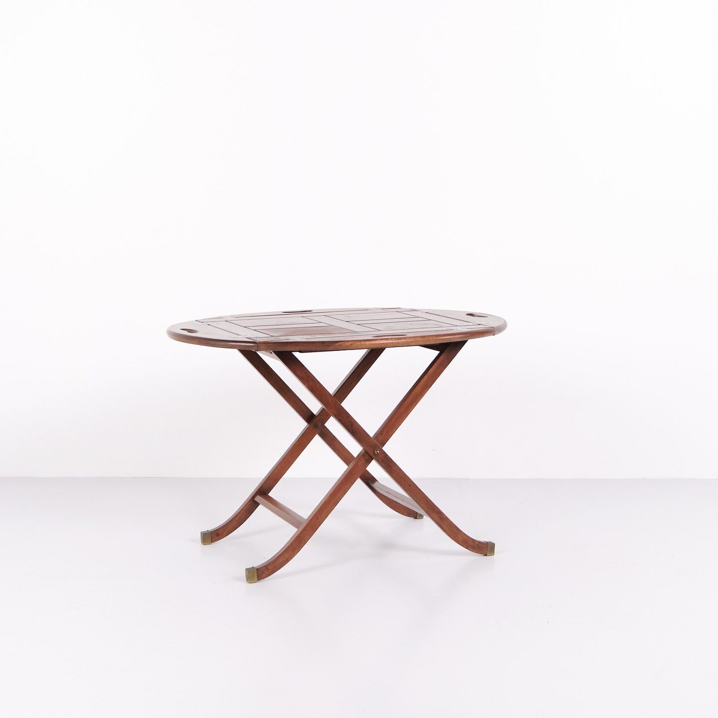 Butler's Table In Mahogany With Brass Fittings From The 1940s photo for sale