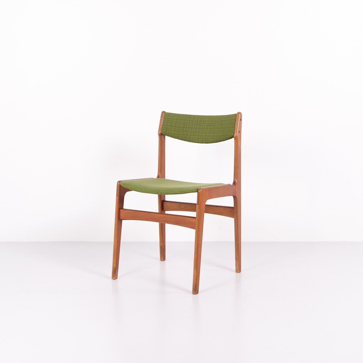 Erik Buch Dining Chair In Teak Upholstered With Green Fabric From The 1960s photo Furniture