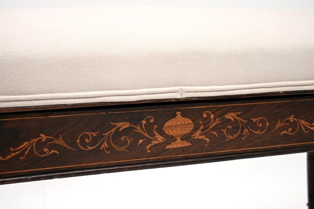 1495.0 Antique Victorian Inlaid Rosewood Piano Duet Stool photo
