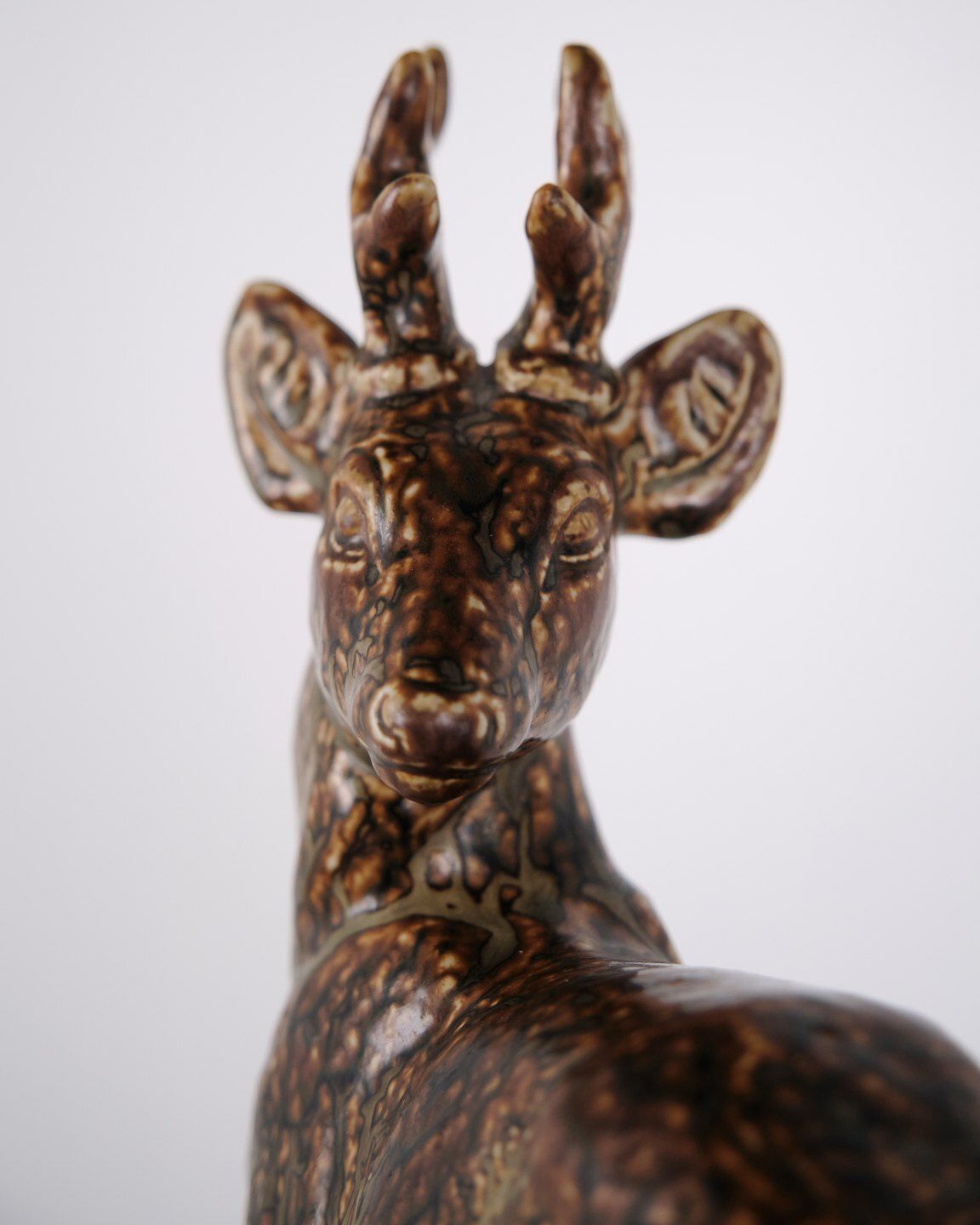 Stoneware Figurine   Designer Knud Kyhn   Royal Copenhagen   Model No. 21333   Motif Standing Deer photo vintage