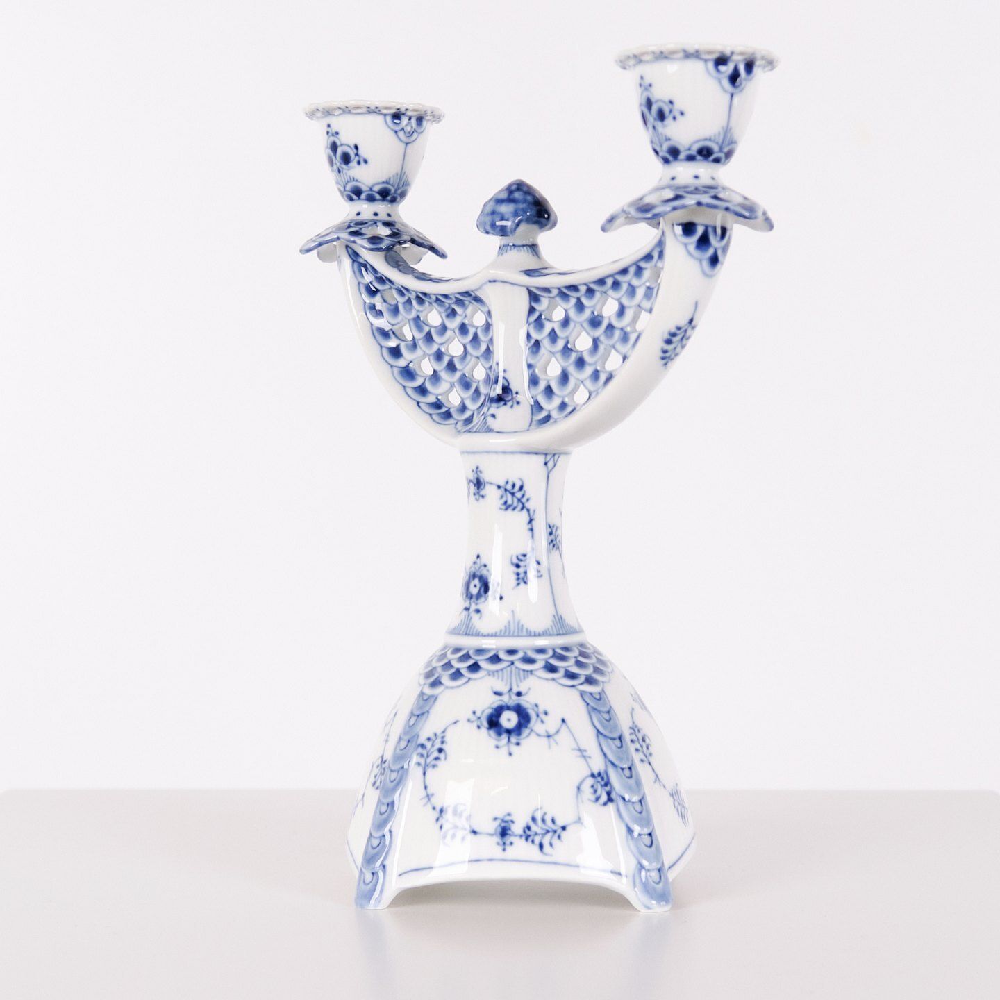 Two Armed Candlestick – Blue Fluted Full Lace – Model 1169 – Royal Copenhagen photo furniture
