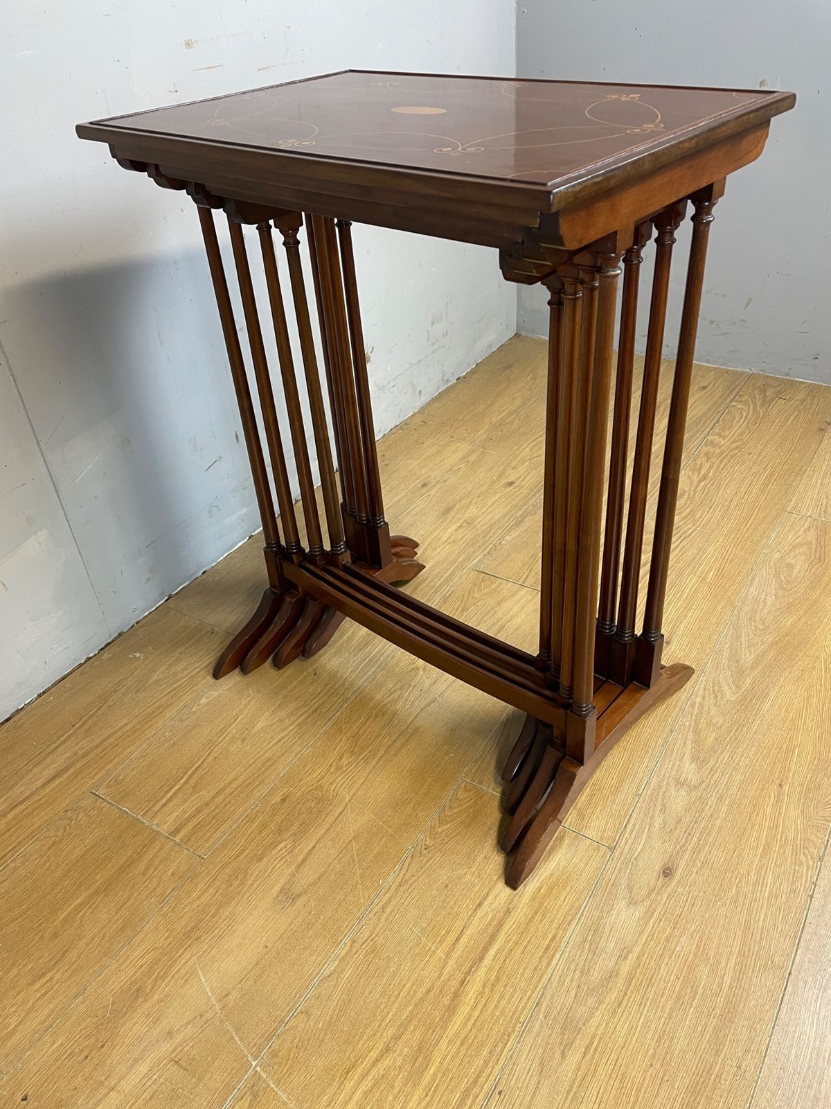 photo for sale Edwardian Inlaid Mahogany Nest Of Four Tables (Quartetto)