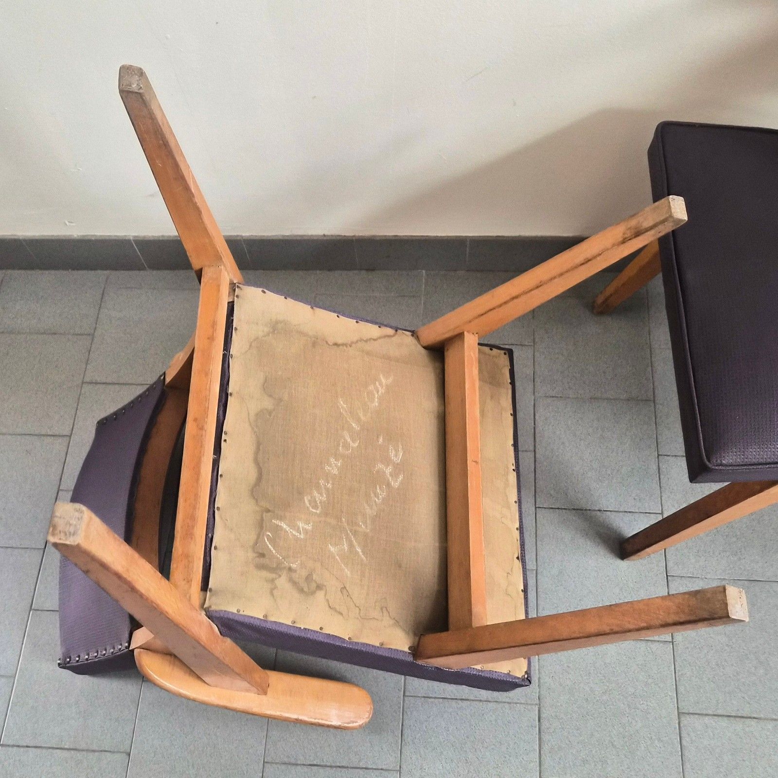 photo for sale Pair Of Vintage 1950s Bridge Armchairs And Hetre Feet Compass 50s Rockabilly