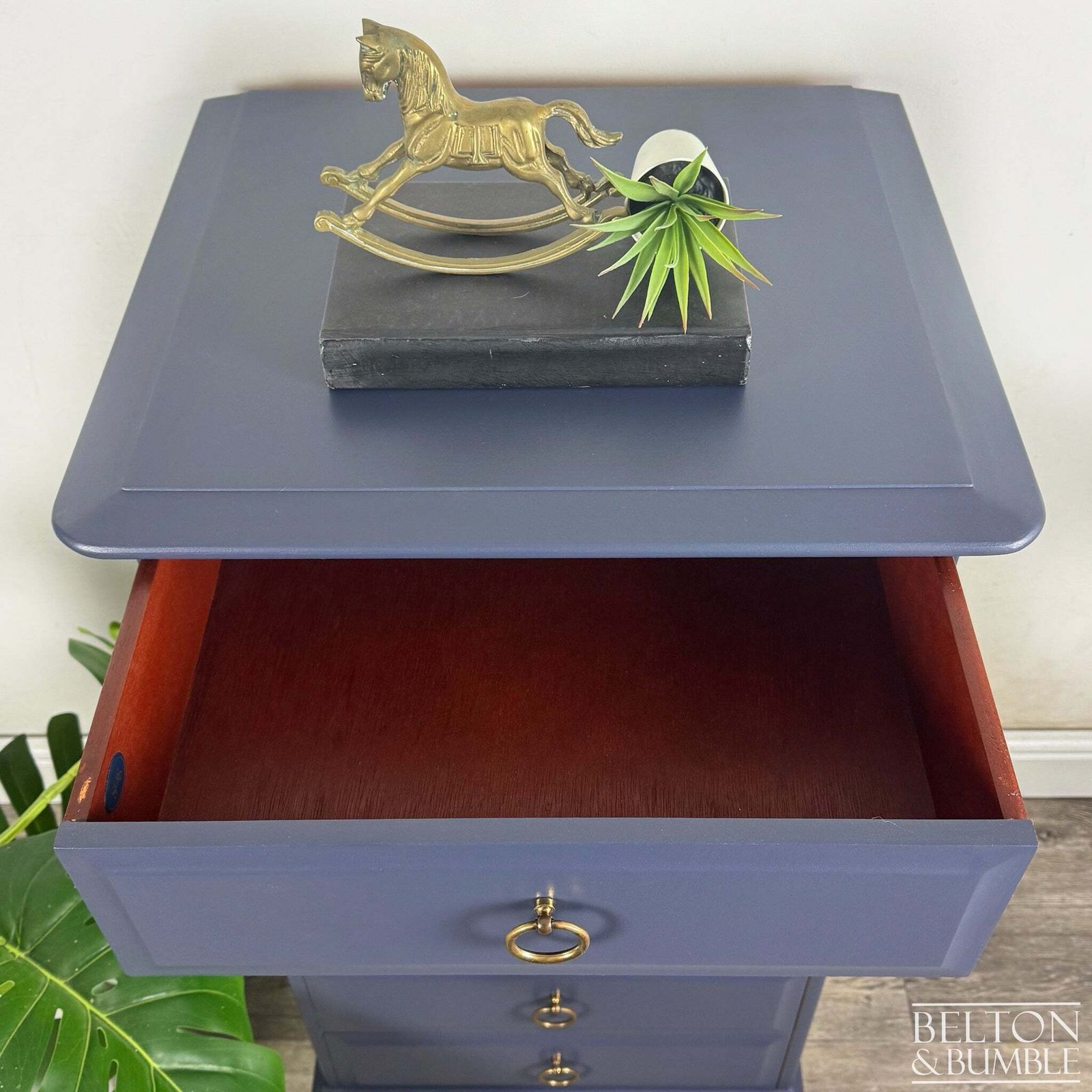 Stag Minstrel Narrow 6 Drawer Tallboy In Navy photo 495.0