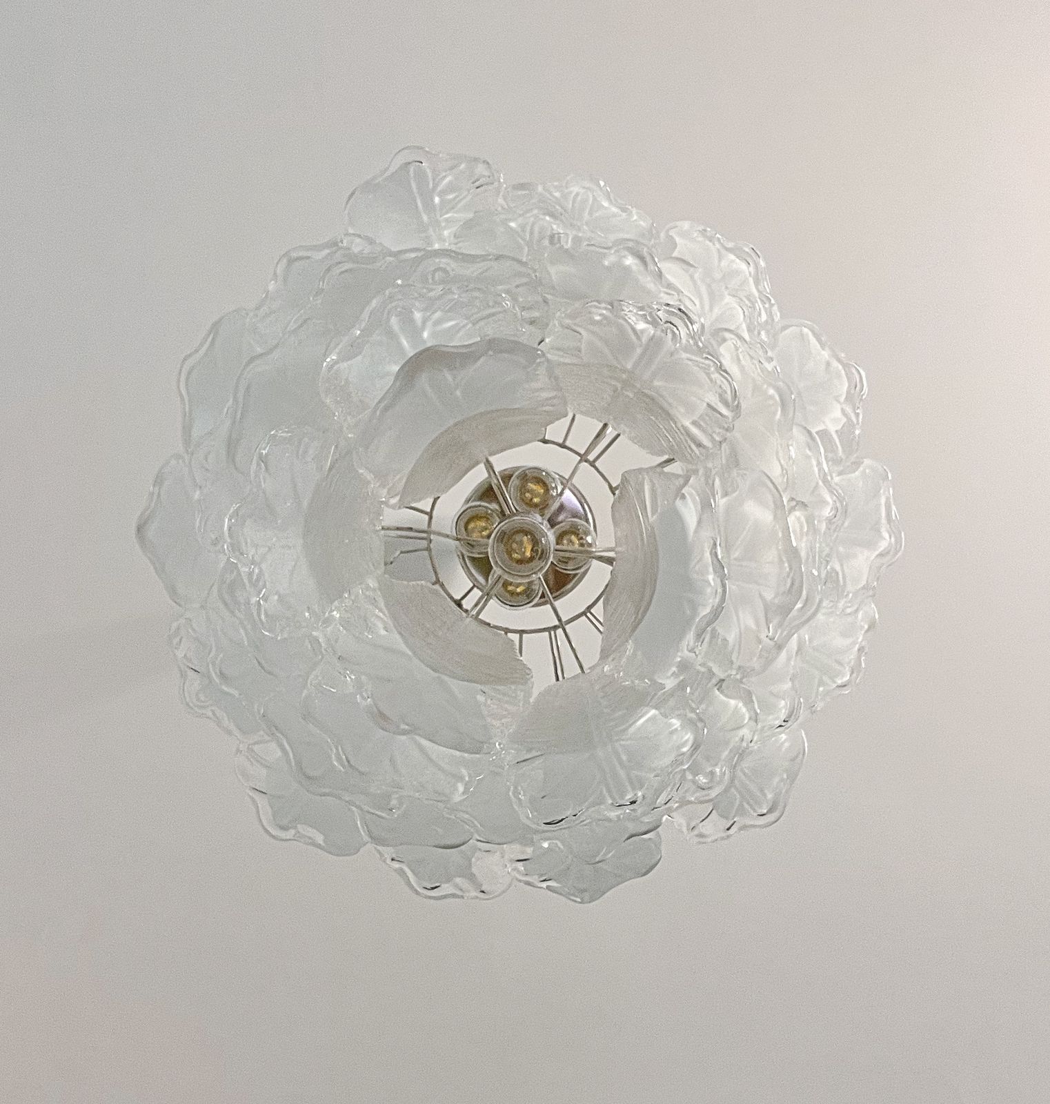 photo for sale Italian Vintage Murano Chandelier 41 Glass Lattimo Necktie