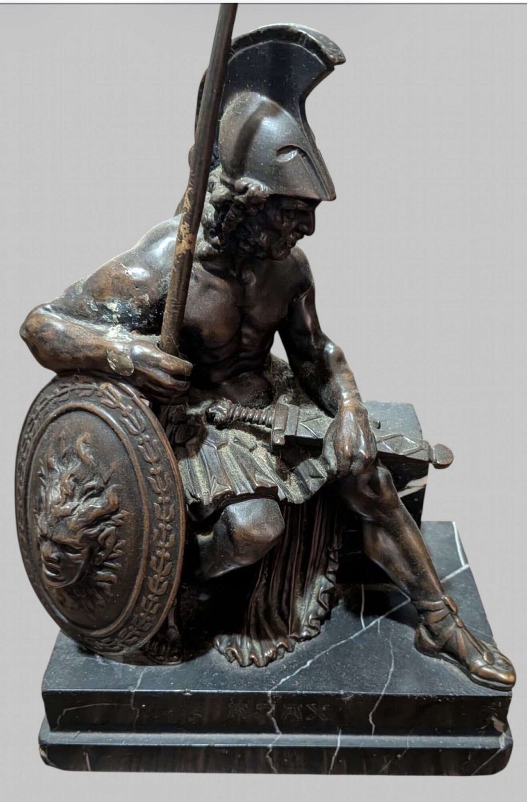 A Wonderful 19thc Bronze Of Ajax The Great photo 850.0