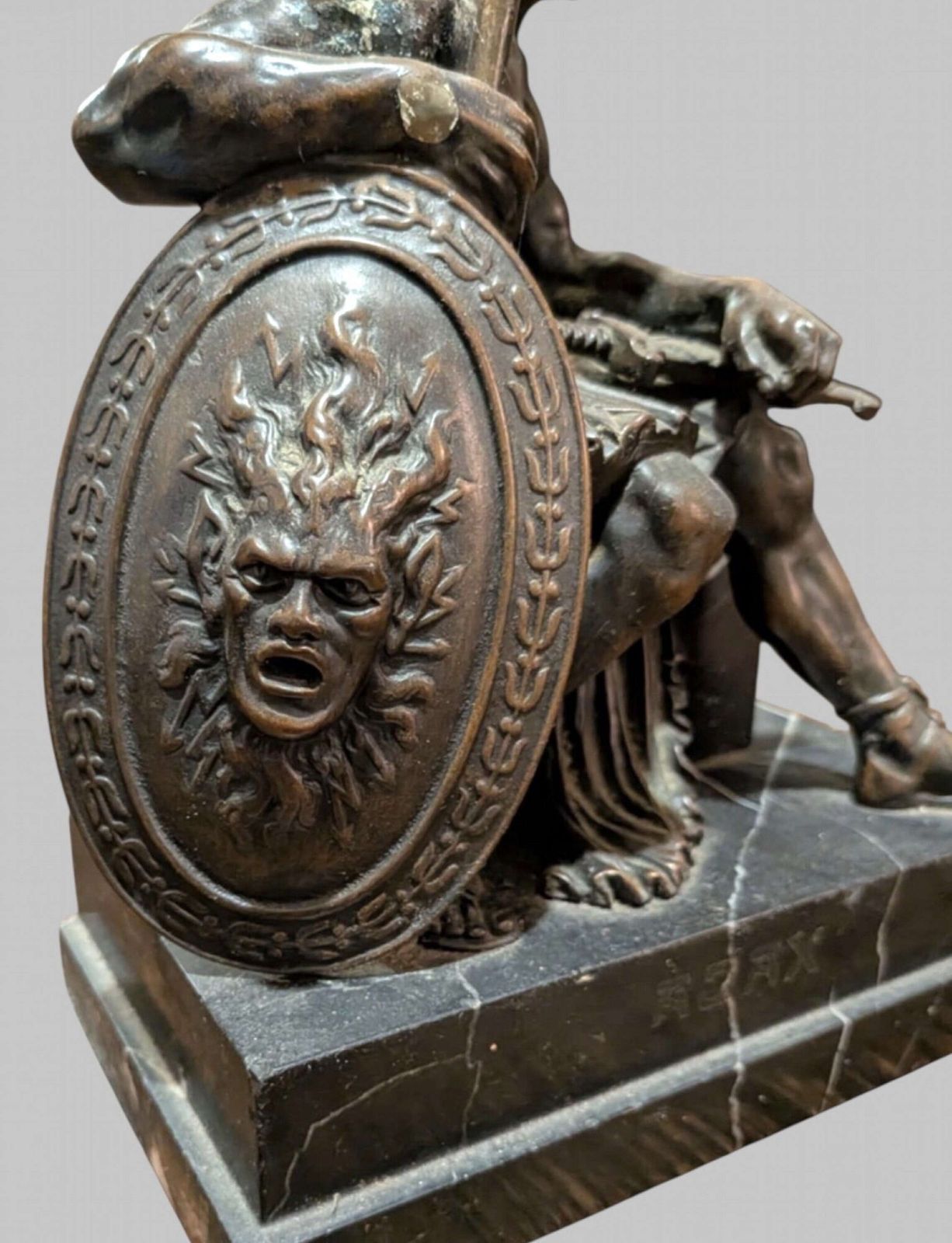 A Wonderful 19thc Bronze Of Ajax The Great photo vinterior