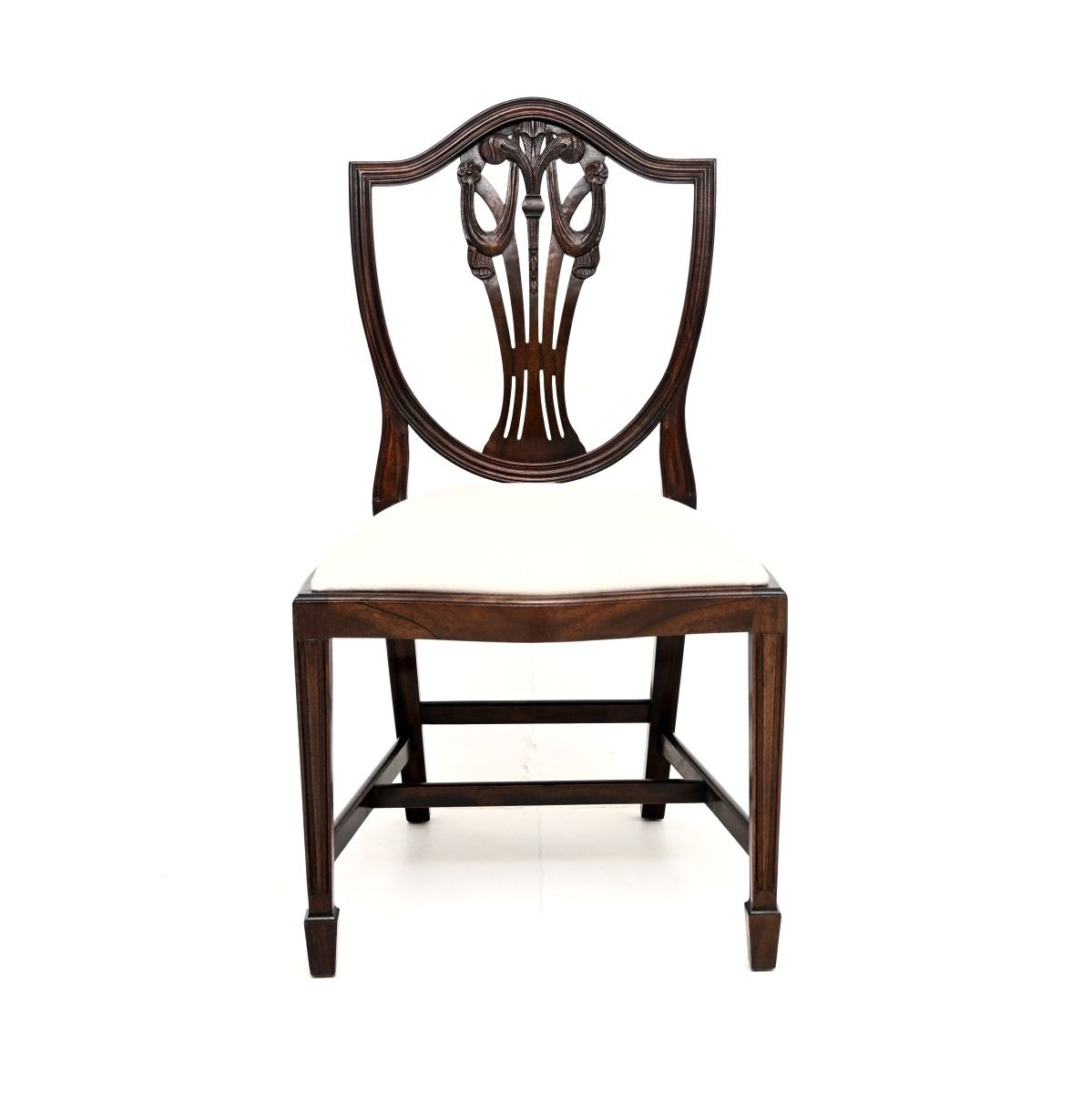 Set Of Ten Antique Mahogany Shield Back Dining Chairs photo for sale