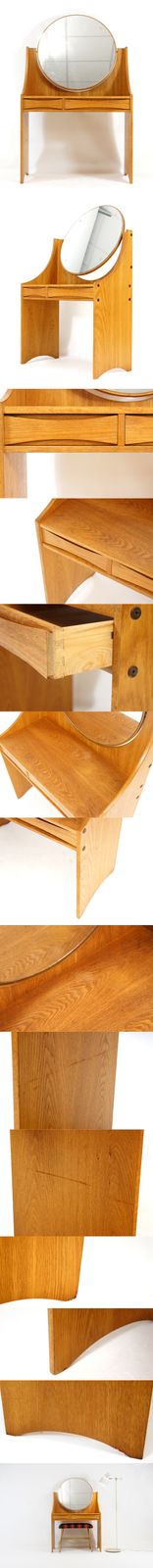 Retro Vintage Danish Oak Arne Vodder Dressing Table Vanity Mirror Desk 70s Mcm photo furniture