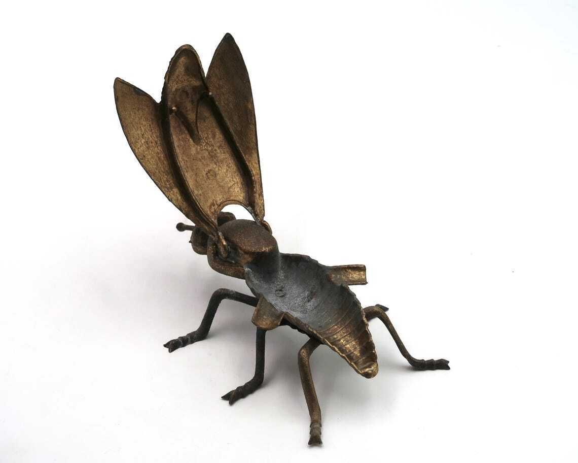 French Fly Ashtray 1950s / Sculpture Animal Insect Home Decor Cabinet Of Curiosities Jewelry Box photo 141.0