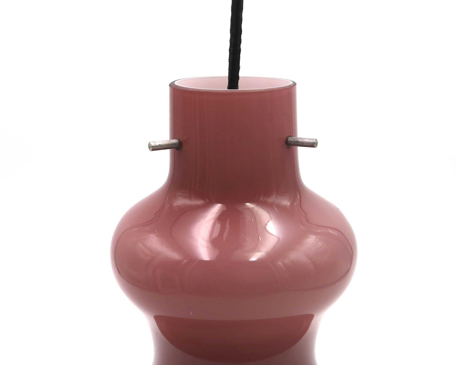 Italian Vistosi Murano Glass Ceiling Light By Massimo Vignelli, 1970s / Pendant Lamp, Lighting, Pop, Space Age, Mushroom, Purple, Mauve photo for sale
