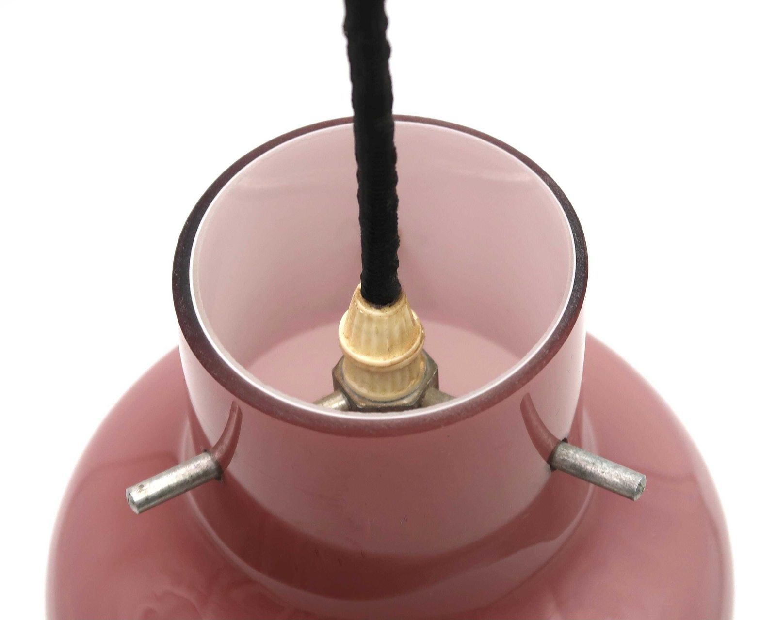 Italian Vistosi Murano Glass Ceiling Light By Massimo Vignelli, 1970s / Pendant Lamp, Lighting, Pop, Space Age, Mushroom, Purple, Mauve photo Lighting