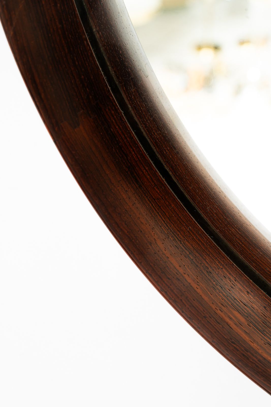 Uno & östen Kristiansson Mirror In Teak And Leather By Luxus In Sweden photo buy
