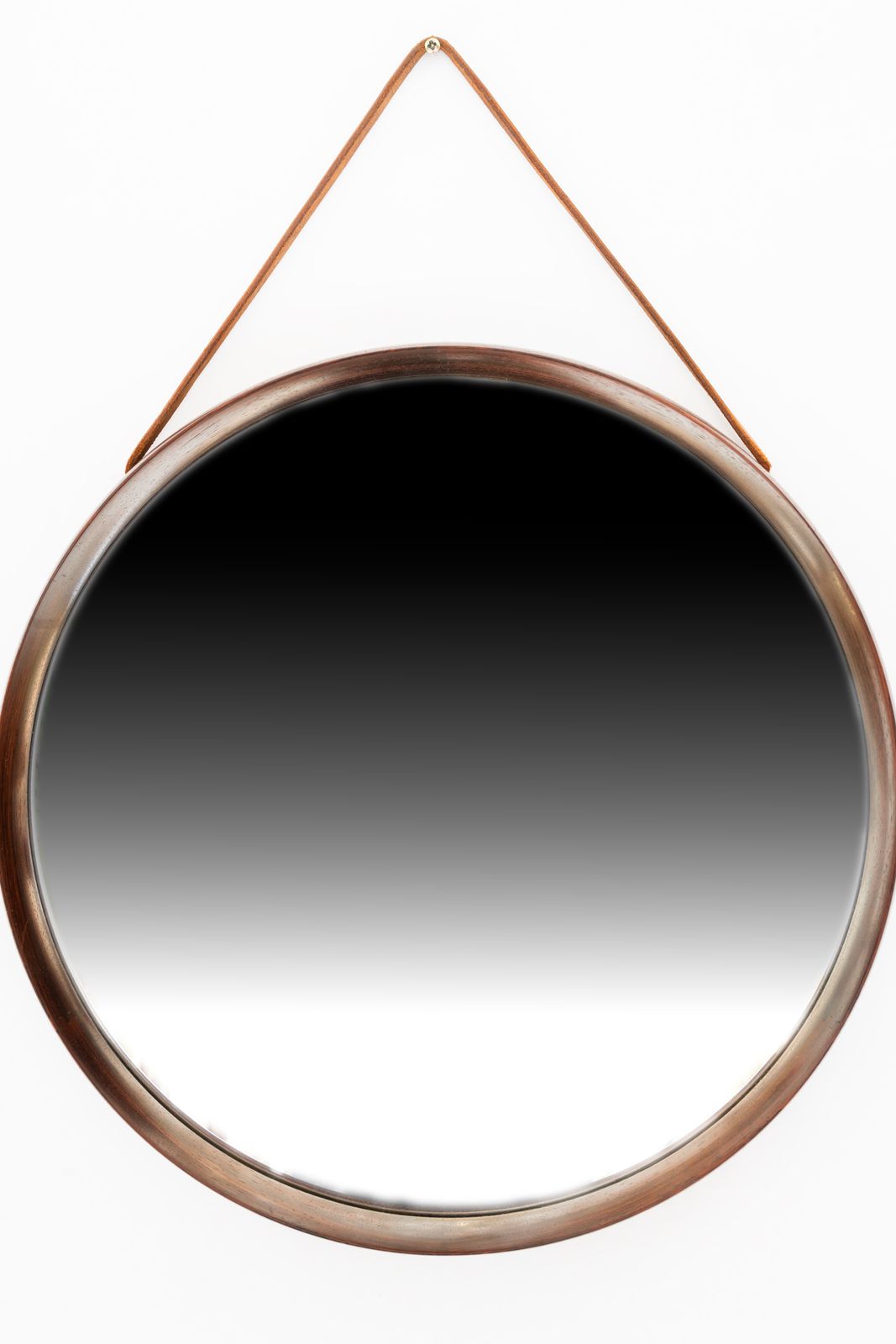 photo for sale Uno & östen Kristiansson Mirror In Teak And Leather By Luxus In Sweden